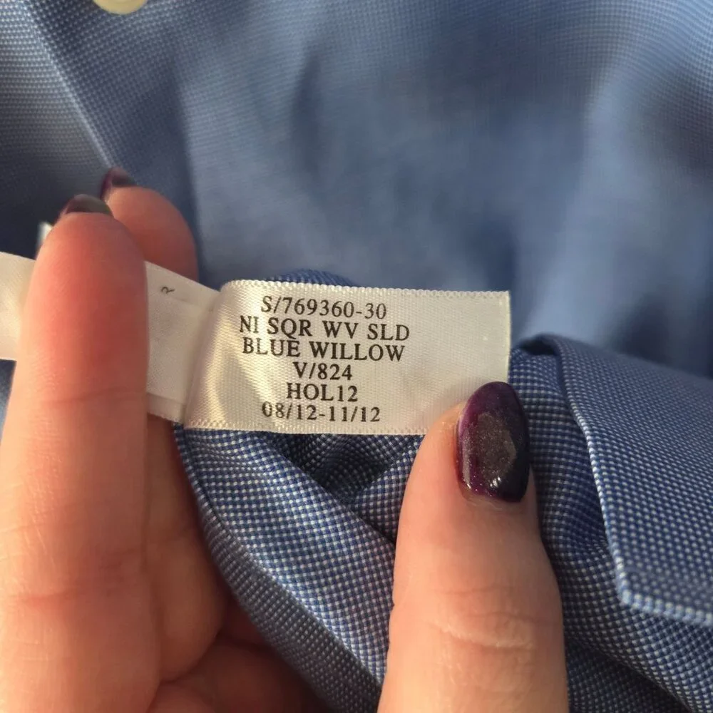 Banana Republic Mens Non-Iron Slim Fit Dress Shirts XL Cotton Blend Bundle of 2